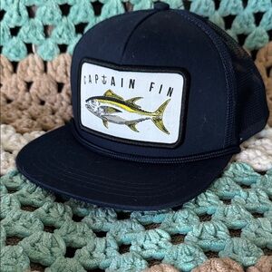Navy Blue Captain Fin Tuna Fish Fishing SnapBack Trucker Hat New NWT